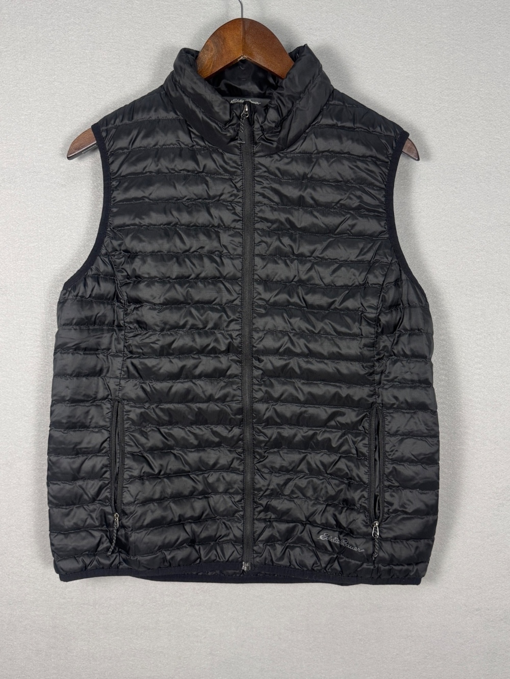 Eddie Bauer Womens L Travex EB700 Down Puffer Vest Black